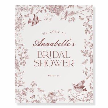Burgundy Toile Floral  Welcome Sign