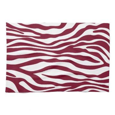 Burgundy Zebra Animal Print Kitchen Towel
