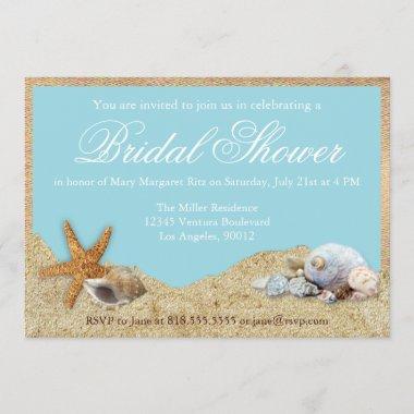 Burlap and Beach Bridal Shower Invitations