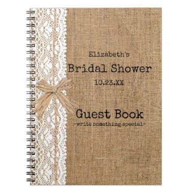 Burlap and Lace Image  Guest Book