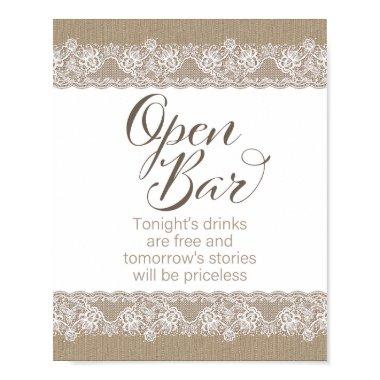 Burlap and Lace Rustic Wedding,  Sign