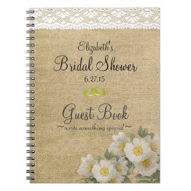 Burlap and Primrose Bridal Shower Guest Book