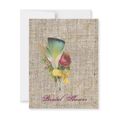 burlap boho feather wildflower bohemian wedding