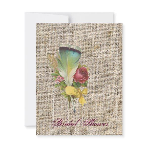 burlap boho feather wildflower bohemian wedding