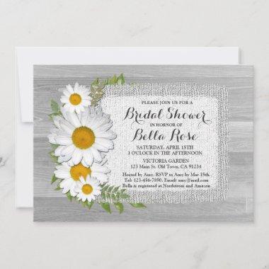 Burlap daisy rustic bridal shower daisy2 Invitations
