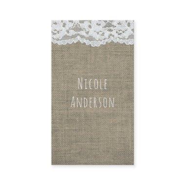 Burlap & Lace Simple Rustic Country Elegant Chic Business Invitations