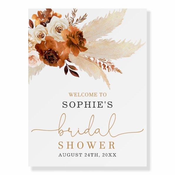 Burnt Orange Bohemian Pampas Grass  Foam Board