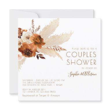 Burnt Orange Bohemian Pampas Grass Couples Shower