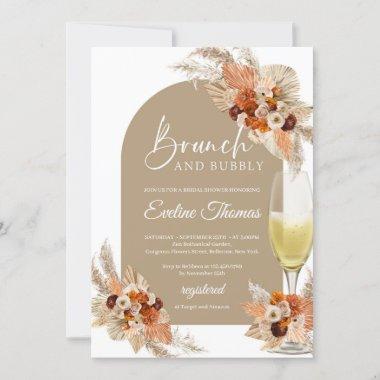 Burnt orange champagne glass brunch and bubbly  Invitations