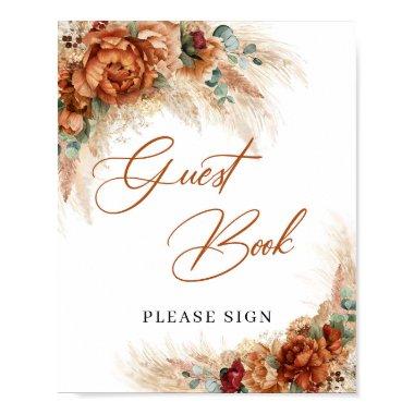 Burnt orange copper terracotta Guest Book Sign