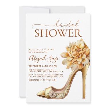 Burnt Orange High Heel Yellow Floral