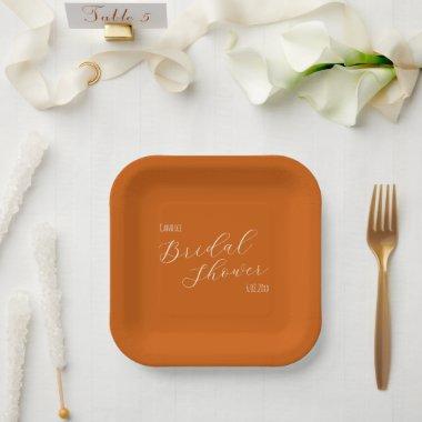 Burnt Orange Simple Style  Paper Plates