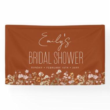Burnt Orange Wildflower Boho Bridal Shower Banner