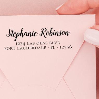 Business Elegant Modern Script Return Address Self-inking Stamp