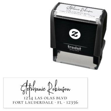 Business Elegant Modern Script Return Address Self-inking Stamp