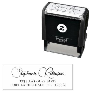 Business Elegant Modern Script Return Address Self-inking Stamp