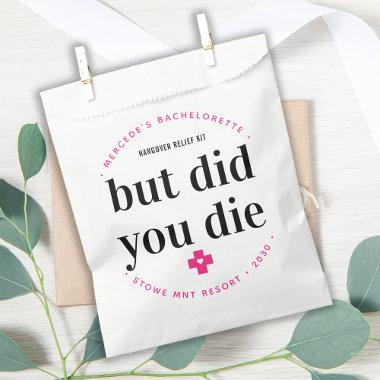 But Did You Die Hangover Personalized Bachelorette Favor Bag