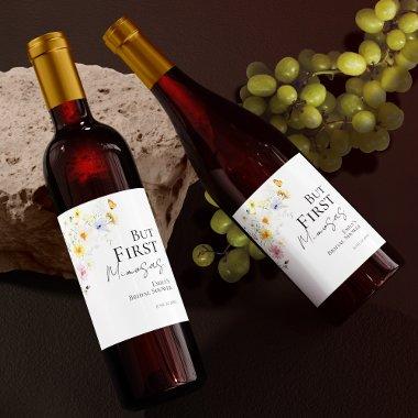But First Mimosas | Wildflower Boho  Wine Label