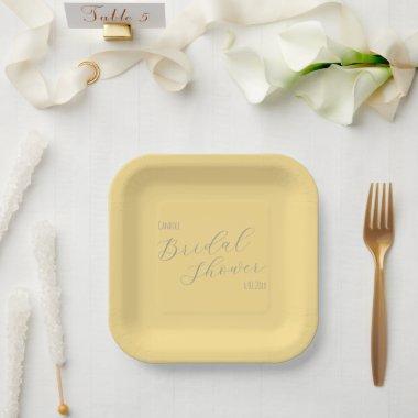 Butter Yellow Simple Style  Paper Plates