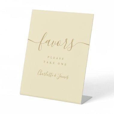 Buttercup Yellow And Gold Wedding Favors Table Pedestal Sign