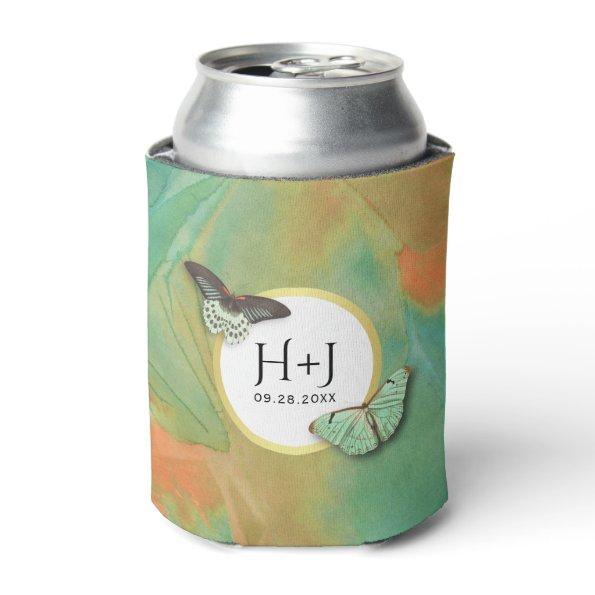 Butterflies and Southwest Colors with Monogram Can Cooler