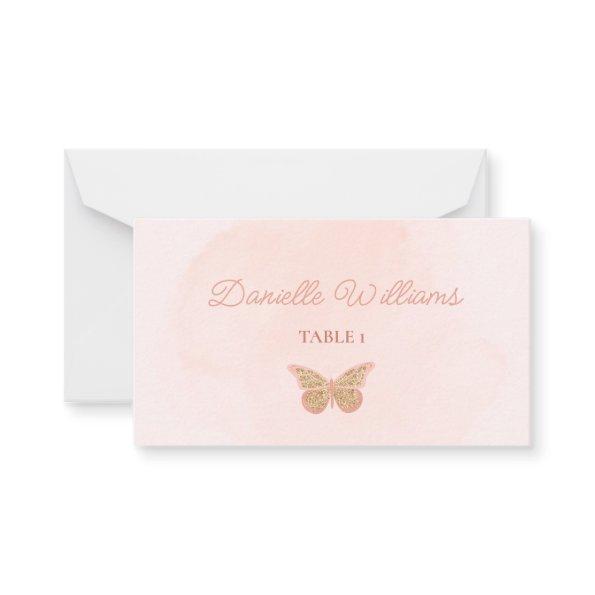Butterflies Bridal Shower Name Card