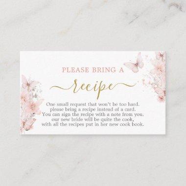 Butterflies Bridal Shower Recipe Invitations Request