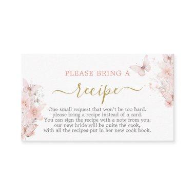 Butterflies Bridal Shower Recipe Invitations Request