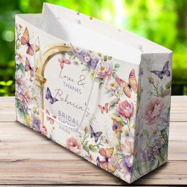 Butterflies floral bridal shower favors large gift bag
