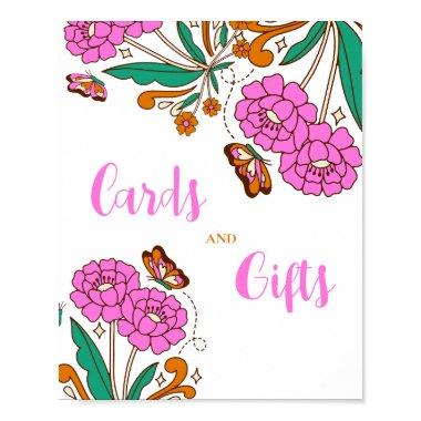 Butterflies Lovers Pink Floral Script Bridal sign