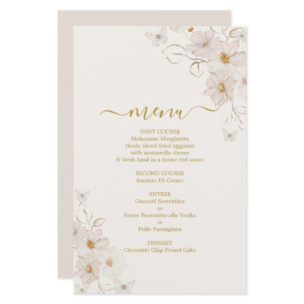 Butterflies Menu