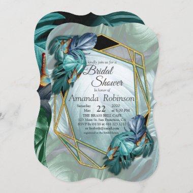 Butterflies of Paradise/Tropical Turquoise Splash Invitations