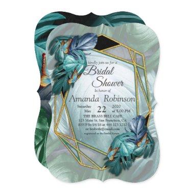 Butterflies of Paradise/Tropical Turquoise Splash Invitations