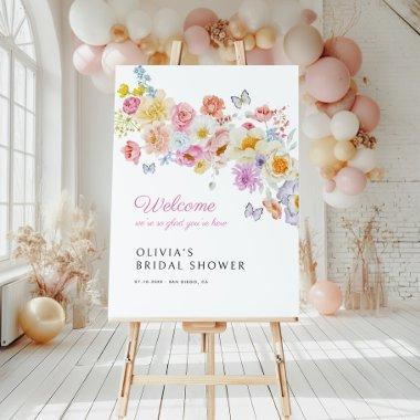 Butterflies Pastel Bloom  Welcome Foam Board