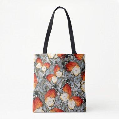 Butterflies pattern tote bag