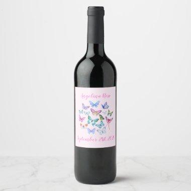 Butterflies ~ Pink Food and Beverage Label Set