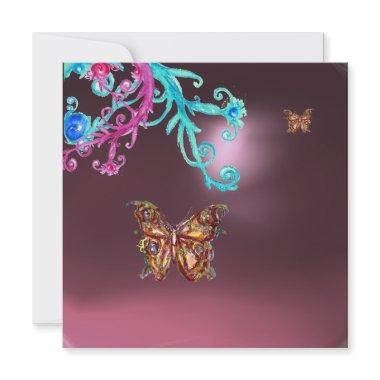 BUTTERFLY AMETHYST , purple blue bright pink red Invitations