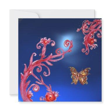 BUTTERFLY BLUE SAPPHIRE bright pink,red