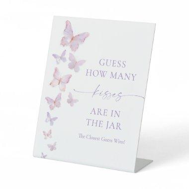 Butterfly  Guess How Many Kisses Pedestal Sign