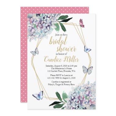 butterfly  pink hydrangea