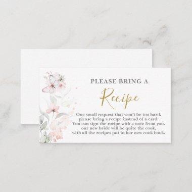 Butterfly Bridal Shower Recipe Invitations Request
