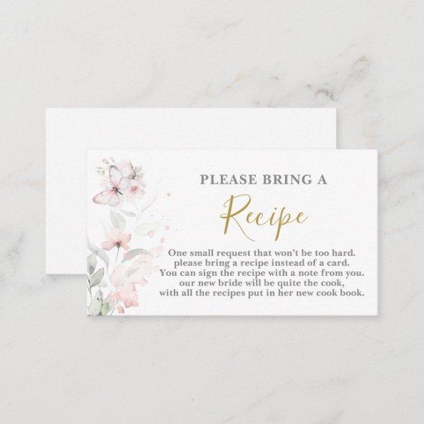 Butterfly Bridal Shower Recipe Invitations Request