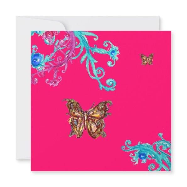 BUTTERFLY , bright pink blue