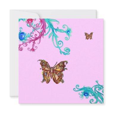 BUTTERFLY , bright pink blue
