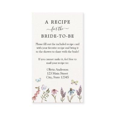 Butterfly Flower Garden Bridal Recipe Request Enclosure