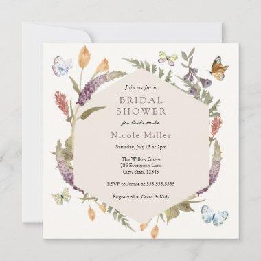 Butterfly Flower Garden Bridal Shower Invitations