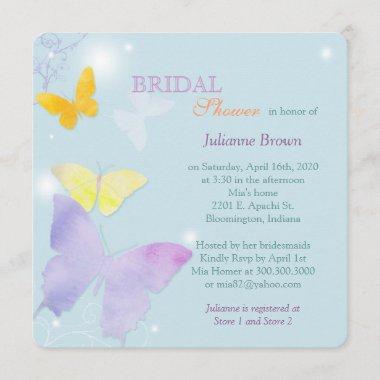 Butterfly Heaven Whimsical Bridal Shower Invitations