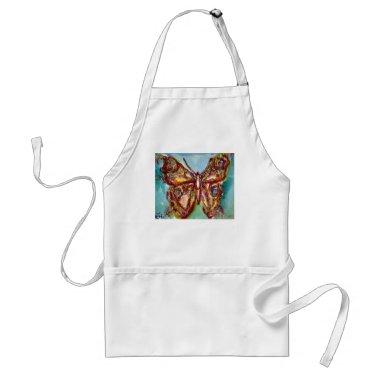 BUTTERFLY IN GOLD SPARKLES ADULT APRON