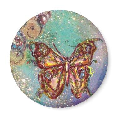 BUTTERFLY IN GOLD SPARKLES MAGNET