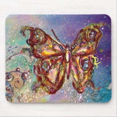 BUTTERFLY IN GOLD SPARKLES MOUSE PAD